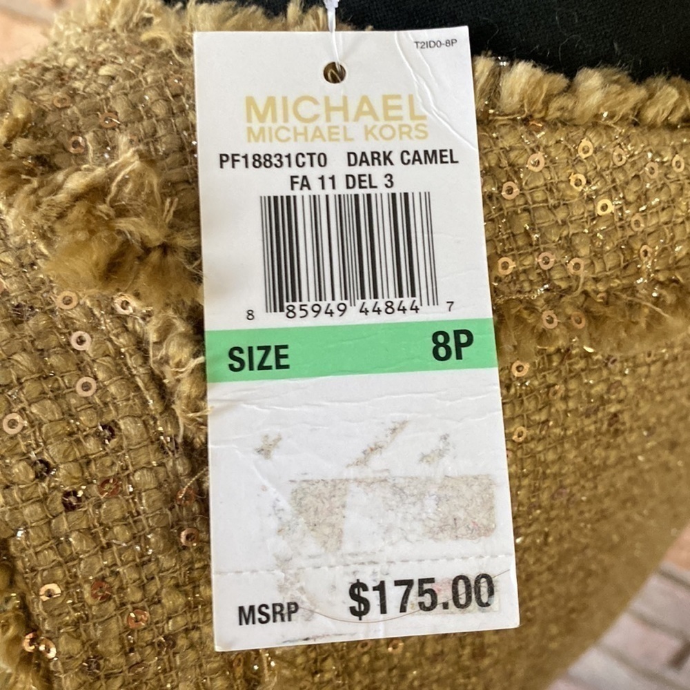 Michael Michael Kors Sequined Camel Hair Dress 8P NWT - Picture 16 of 16